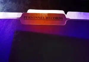 File folder labelled "Personnel records"