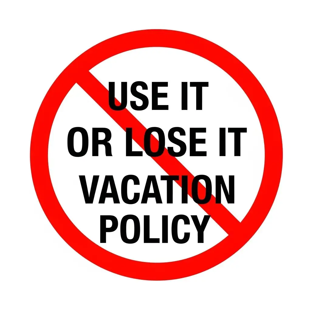 Sign that says no use it or lose it vacation policy